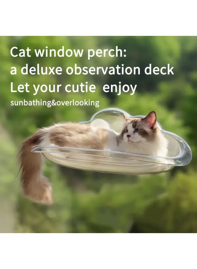 Transparent Brown Cat Hammock Sunning Platform Extra Large Thickened Suction Cup Hanging Bed - Image 1
